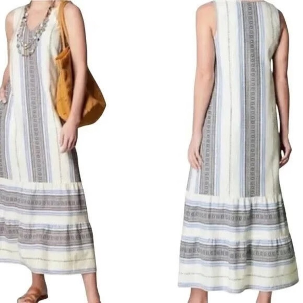 J. Jill Aztec embroidered tiered dress